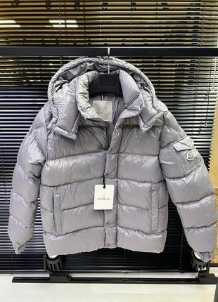 Мужской распродажа серый пуховик монклер куртка серая moncler светлый пуховик