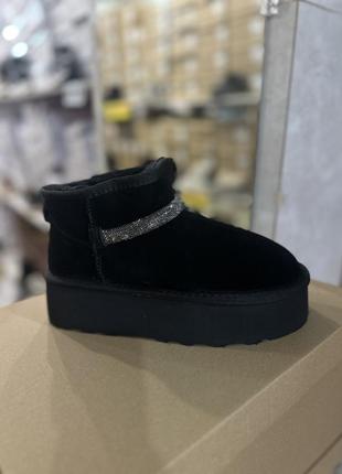 Угги натуральная замша на платформе зима угги