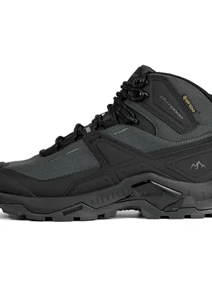 Мужские зимние удобные влагостойкие ботинки с мехом,черные,серые,полосные, походные, зима8 фото