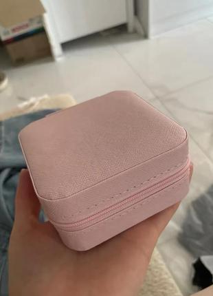 Шкатулка pink 10*10*5 см для украшений и ювелирных изделий портативная6 фото