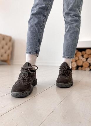 Женские кроссовки adidas yeezy 500 utility black desert rat10 фото