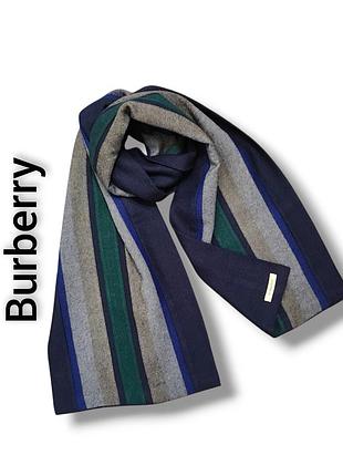 Шарф із вовни та кашеміру burberry, двосторонній, у смужку та однотонний