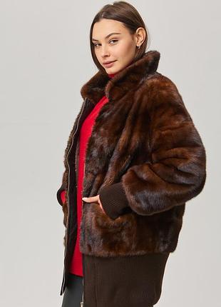 Шуба норковая италия мех- saga furs норковый полушубок автоледи куртка ( шуба-бомбер )