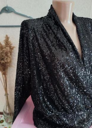 Блуза в пайетках zara