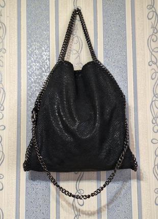 Итальянская кожанная сумка тоут в стиле stella oro mccartney