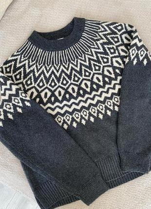 Жіночий теплий светер сірий оверсайз теплый свитер серый