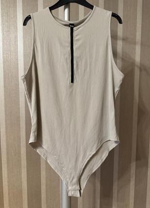 Боди в рубчик с замком shein 4xl батал
