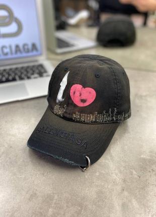 Кепка баленсиага piercing черная 44718
