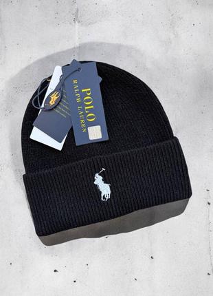 Мужская зимняя теплая шапка ralph lauren polo