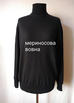 Шерстяной свитер-гольф 100% мериносовая шерсть