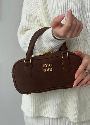 Женская сумка miu miu замша4 фото