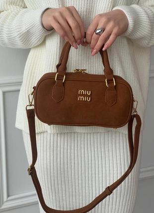 Женская сумка miu miu замша9 фото