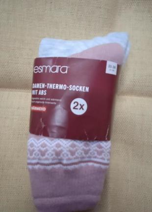 Набір з 2-х пар теплих шкарпеток з "гальмами", рр.35-38