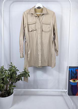 Кожаное платье платье платье эко кожа