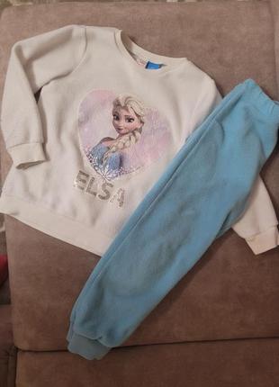 Костюм тепленький, мягенький,флисовый, disney waikiki. ледяное сердце, холодное сердечко