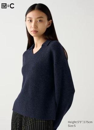 Джемпер uniqlo:c темно-синий polo jumper