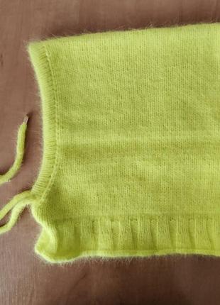 Капор шапка пух норки жовтий