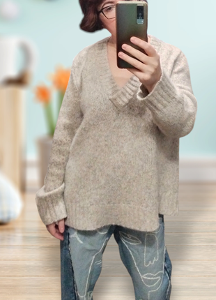 Джемпер, светр, шерсть, альпака, бежевий