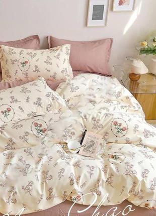 Постельное белье фланель евро 200*230см комплект подарочный colorful home