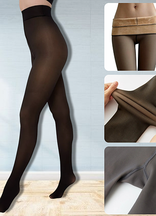 Термо колготы на меху в виде капроновых женских