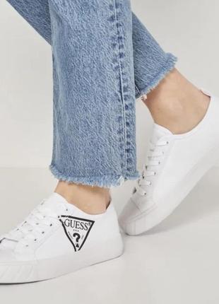 Guess! оригинал! белые женские кеды кроссовки с лого имени бренда