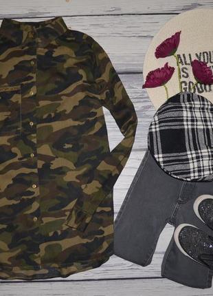 Xs фирменная женская легкая рубашка блузка блуза камуфляж