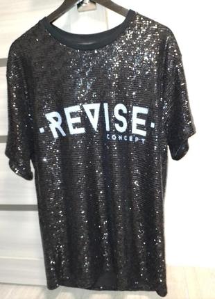 Футболка пайетки блёстки оверсайз