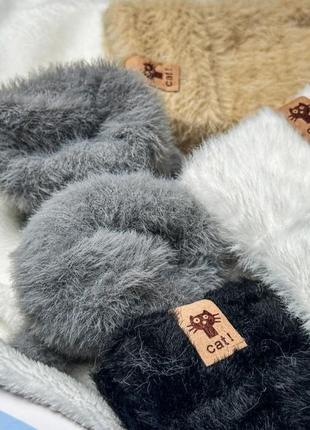 Женские, подростковые перчатки, махровые перчатки, перчатки-травка