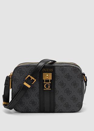 Брендова жіноча шкіряна сумка кросс-боді guess noelle crossbody camera blue