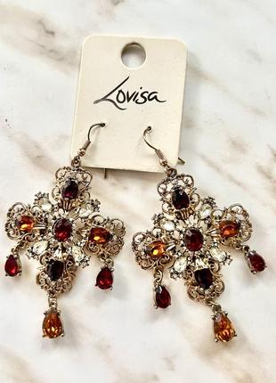 Сережки lovisa з кольоровим камінням