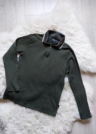 ❤️🌟💚 чрезвычайно стильный реглан темный хаки в широкий рубчик