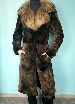 Красивая шуба мутон, енот moda danko