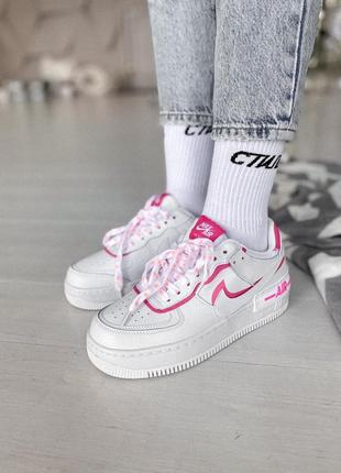 Жіночі кросівки nike air force shadow white/pink