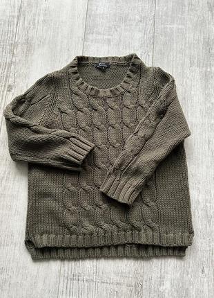 Свитер хаки укороченый
