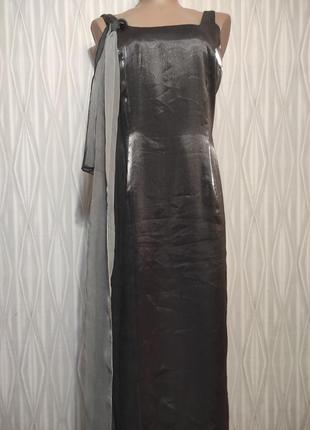 Серебристое платье. платье из блестящей ткани 12uk размер.
