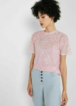 Футболка паутинка в животный принт topshop xl
