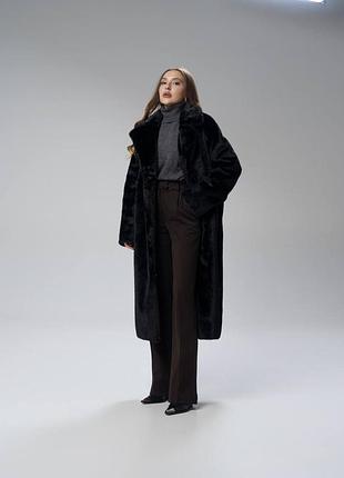 Шуба з єко хутра під норку 118см