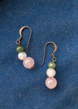 Серьги разноцветный кварц