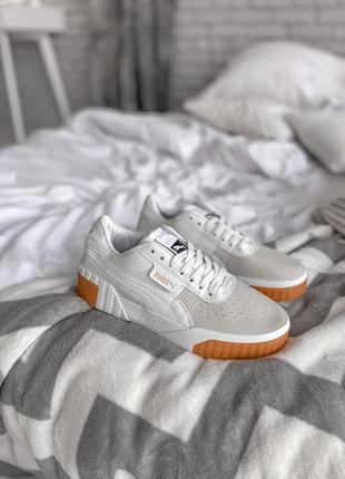 Женские кроссовки puma  cali white/brown