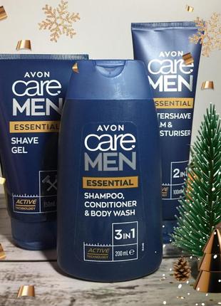 Набор мужской для бритья avon care men основной уход 3 в 1, эйвон набир для него