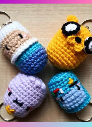 Игрушки-брелоки амигуруми adventure time финн, бимо (bmo), принцесса пузырка