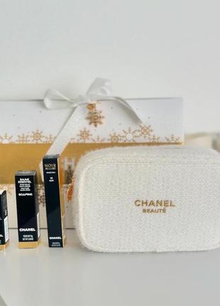 Набір chanel шанель туш noir allure хайлайтер baume essentiel бальзам для губ rouge coco baume