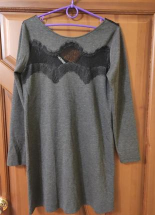 Платье мини по фигуре с длинным рукавом р.50/ eur 42