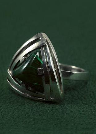 Серебряное кольцо с малахитом серебро 875 винтаж малахит