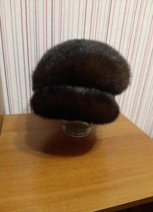 Жіночий норковий берет з натурального хутра норки