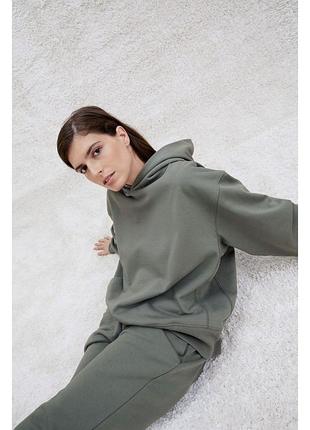 Базовий оливковий костюм оверсайз без утеплення