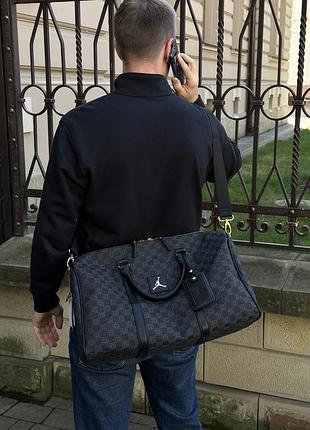 Air jordan monogram duffle bag grey сумка