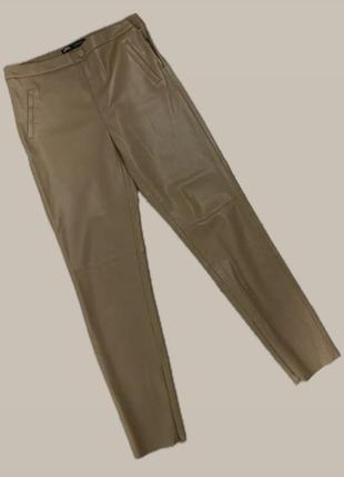 Zara //рыжие кожаные штаны экокожа