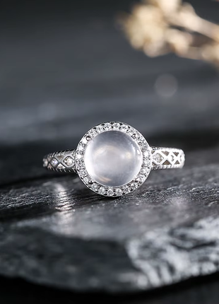 Серебряное кольцо с натуральным розовым кварцем