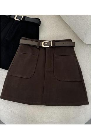 Женская теплая зимняя мини юбка zara повседневная сексуальная элегантная stradivarius модная h&m удобная яркая bershka жіноча зимня тепла спідниця